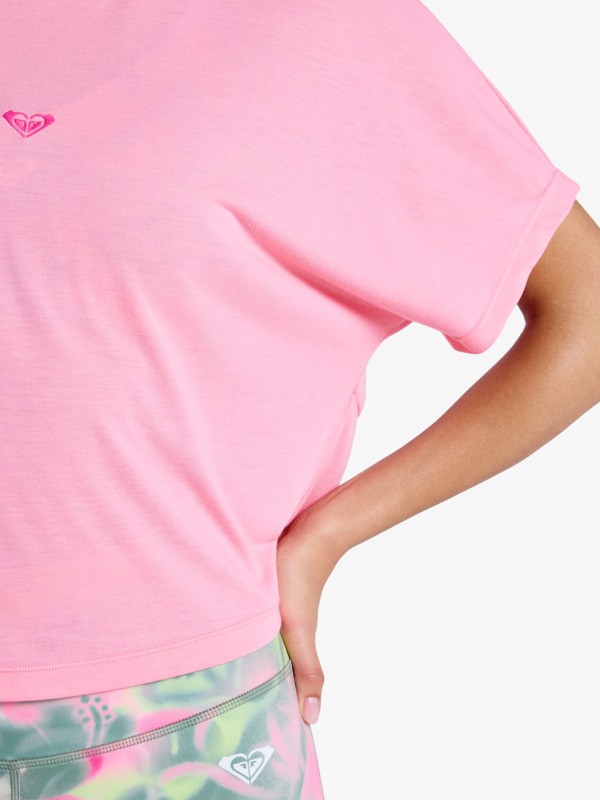 2 Everyday Flow - Short Sleeve Technical T-Shirt for Women Pink ERJKT04367 Roxy