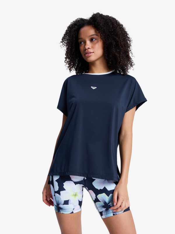 0 Move Free 2 - Short Sleeve Workout Top for Women Black ERJKT04377 Roxy