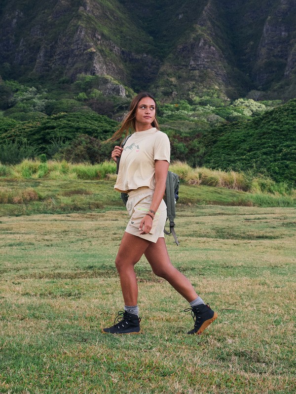 0 Boundless Spirit 3 - Technical Short Sleeve T-Shirt for Women Beige ERJKT04378 Roxy