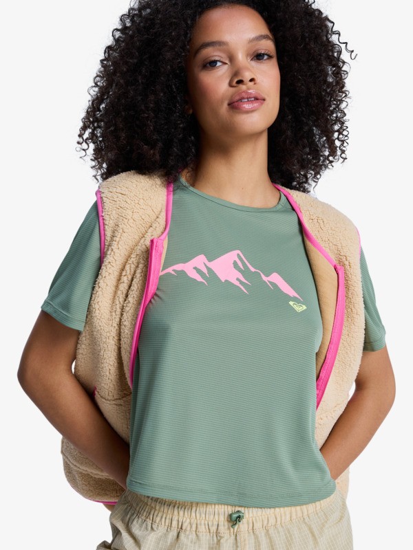 6 Boundless Spirit 3 - Technical Short Sleeve T-Shirt for Women Green ERJKT04378 Roxy