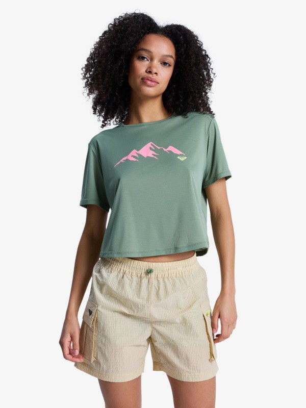 0 Boundless Spirit 3 - Technical Short Sleeve T-Shirt for Women Green ERJKT04378 Roxy