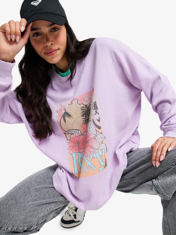 6 Eastside Midweight - T-shirt manches longues pour Femme Violet ERJKT04381 Roxy