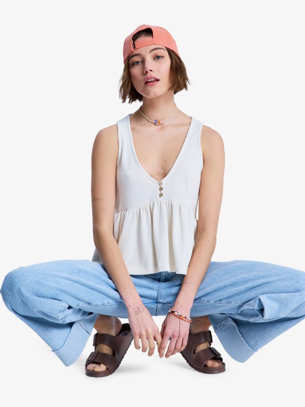 5 New Serenity - Tank top with ruffles for Women White ERJKT04387 Roxy