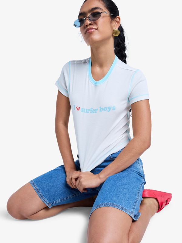 4 Sea You Later - T-Shirt ajust&eacute; pour Femme Vert ERJKT04405 Roxy