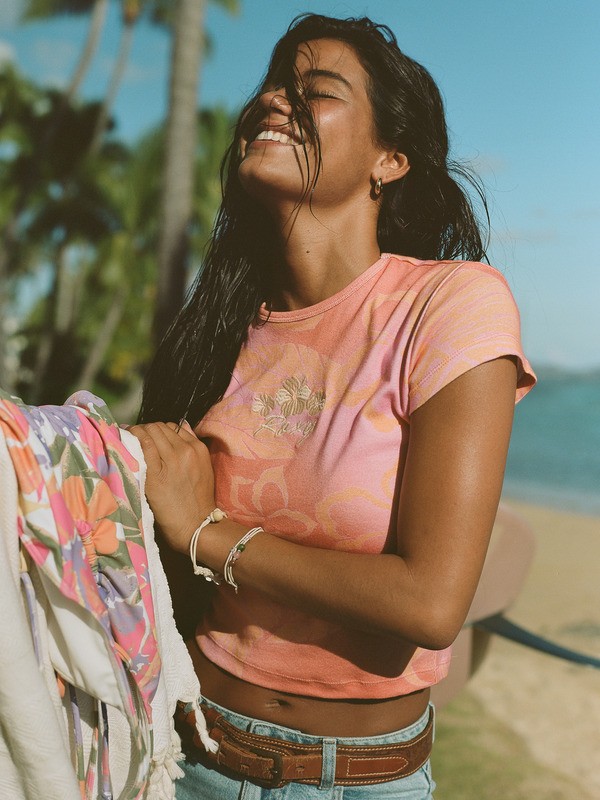 Lady Popi Hibi - Women's Pink Short Sleeve Top | Roxy