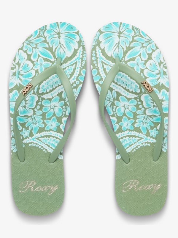 3 New Viva Printed - Flip-flops for Women Green ERJL100087 Roxy