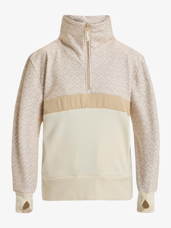 14 Sweeping Peak - Sudadera Técnica con Media Cremallera  para Mujer Beige ERJLW03047 Roxy