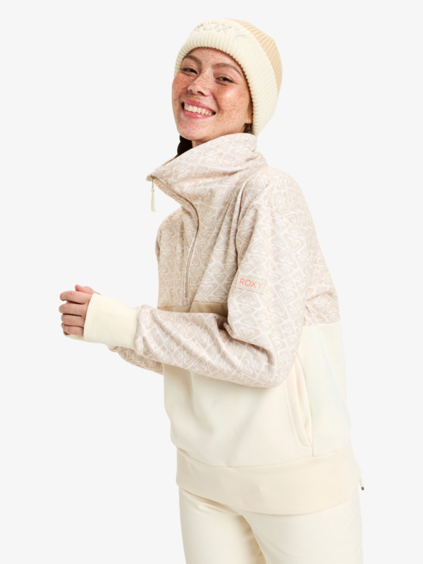 4 Sweeping Peak - Sweatshirt mit Halbreißverschluss für Frauen Beige ERJLW03047 Roxy