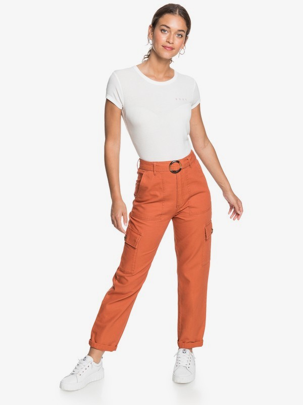 Pantalon cargo femme orange sale