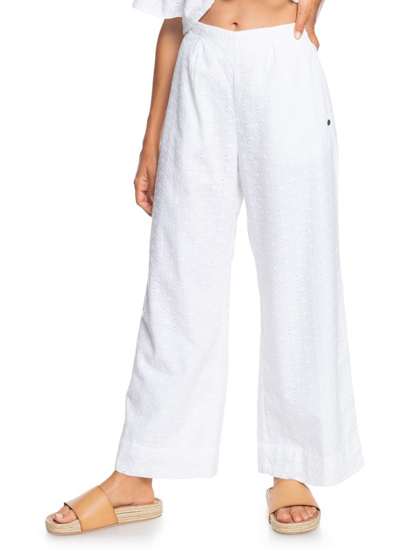 5 By The Ocean - Cropped Cotton Trousers for Women  ERJNP03438 Roxy