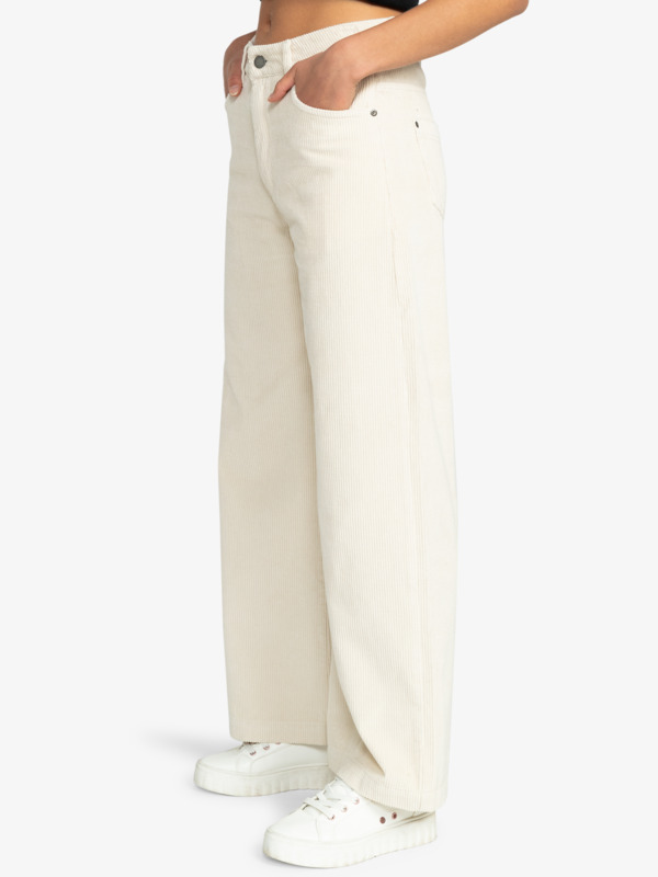 1 Surf On Cloud - Pantalón ancho de pana para Mujer Beige ERJNP03523 Roxy