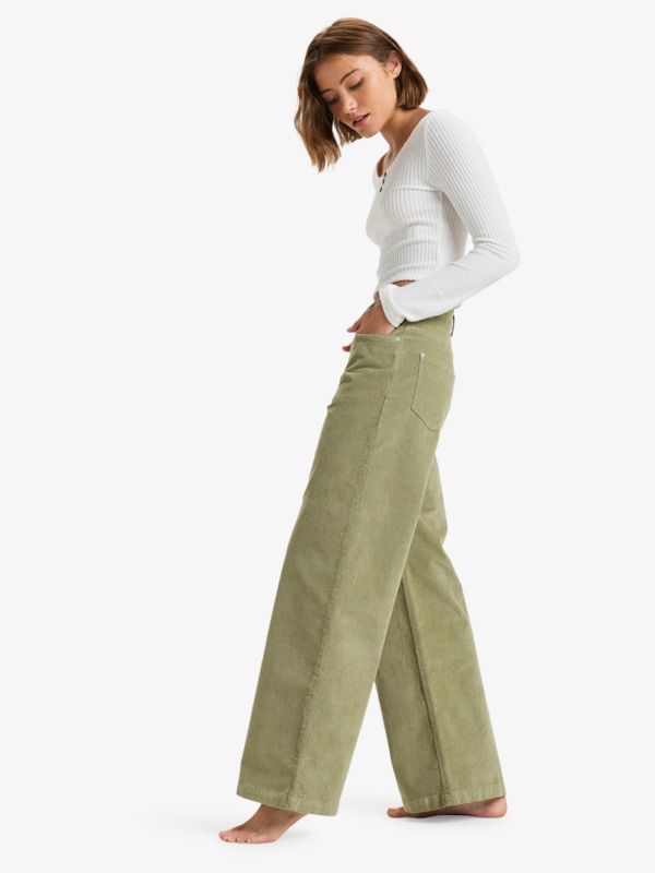 5 Surf On Cloud - Fixed Waist Pants for Women Green ERJNP03607 Roxy