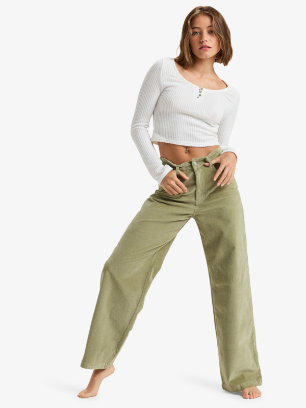 7 Surf On Cloud - Pantalon taille fixe pour Femme Vert ERJNP03607 Roxy