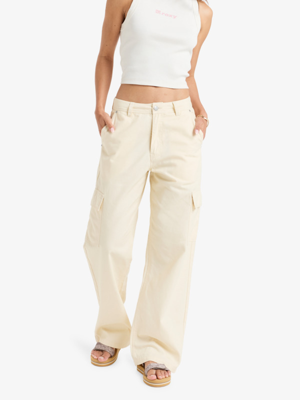 4 Left Again - Pantalón tipo cargo para Mujer Beige ERJNP03625 Roxy