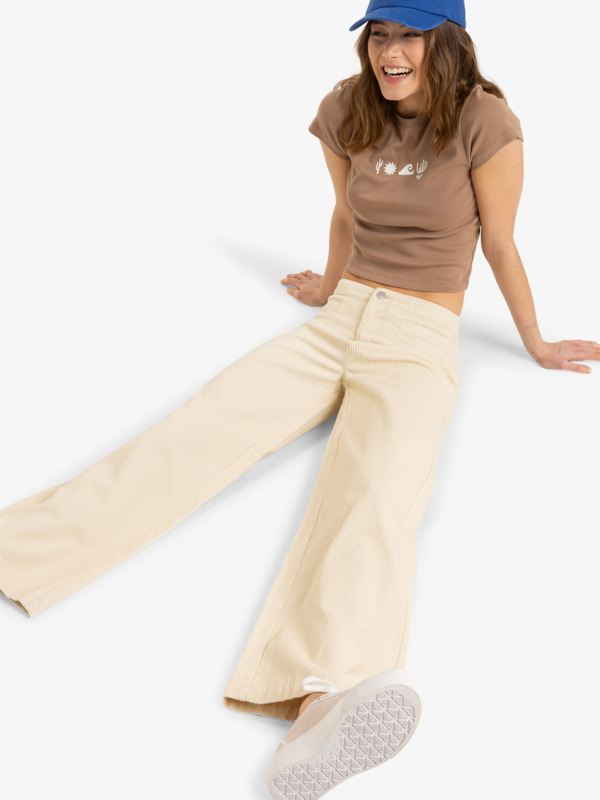 6 Winter Around - Pantalón de pana para Mujer Beige ERJNP03634 Roxy