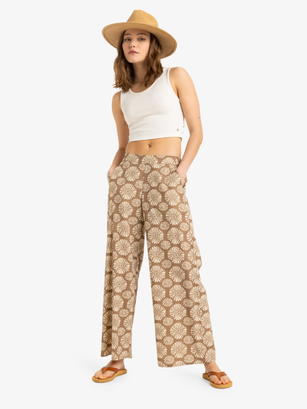 0 Midnight Avenue - Elastic Waist Pants for Women Brown ERJNP03637 Roxy