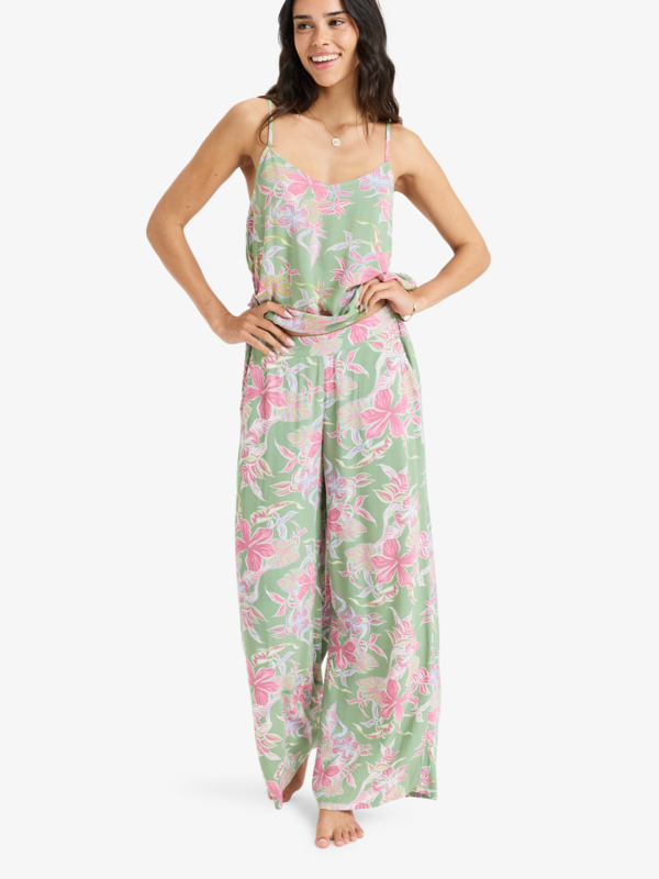 6 Hibiscus Island - Broek met Elastische taille voor Dames Green ERJNP03642 Roxy