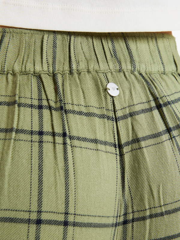 6 Great Influence - Pantalón holgado de franela para mujer Verde ERJNP03665 Roxy