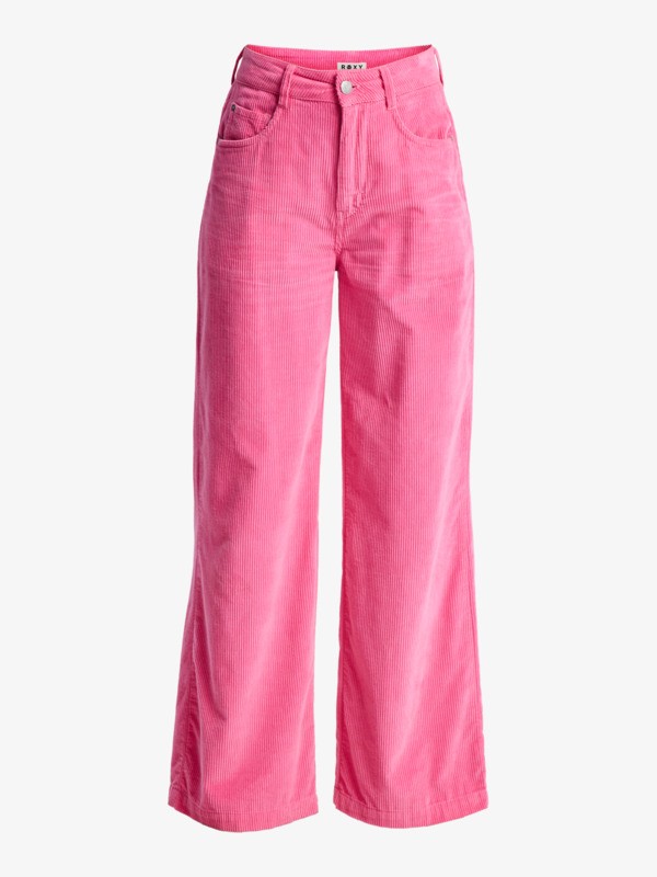 8 Surf On Cloud Cord - Broek met wijde pijpen voor Dames Pink ERJNP03678 Roxy