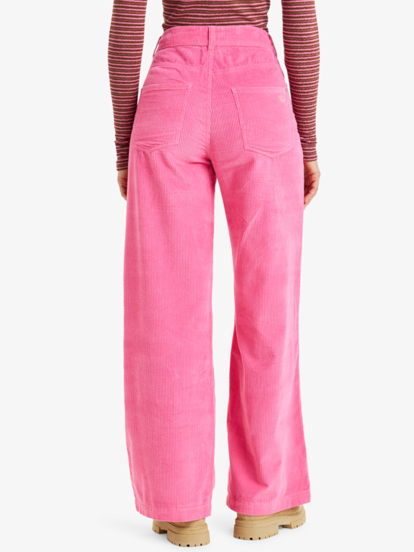 4 Surf On Cloud Cord - Broek met wijde pijpen voor Dames Pink ERJNP03678 Roxy