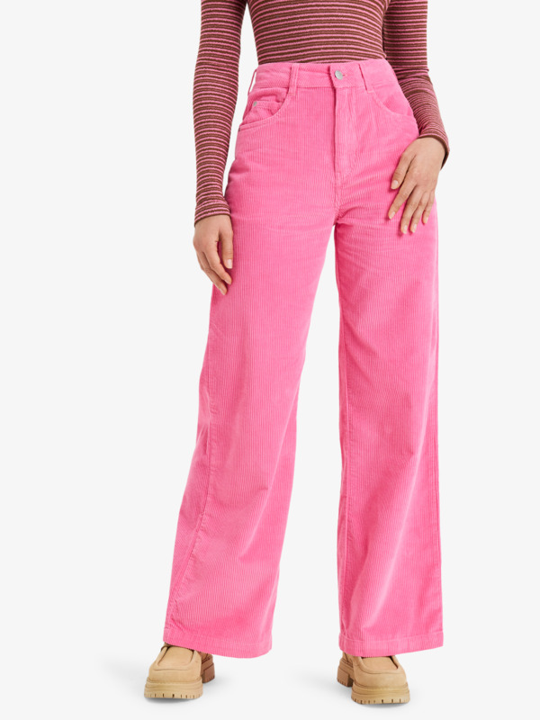 1 Surf On Cloud Cord - Broek met wijde pijpen voor Dames Pink ERJNP03678 Roxy