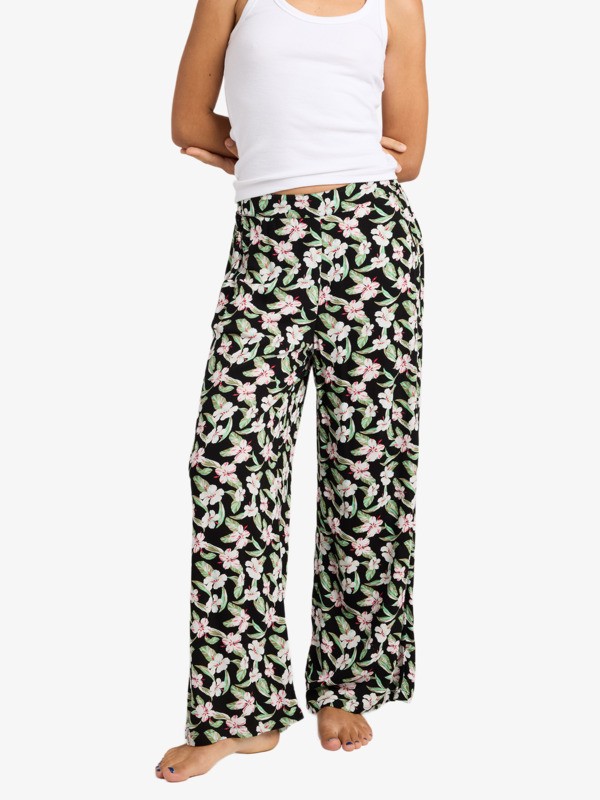 3 Midnight Avenue Crepe - Regular Length Trousers for Women Black ERJNP03679 Roxy