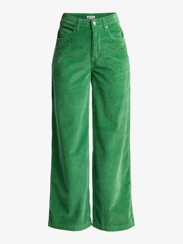 7 Surf On Cloud Cord - Wide Leg Trousers for Women Green ERJNP03682 Roxy