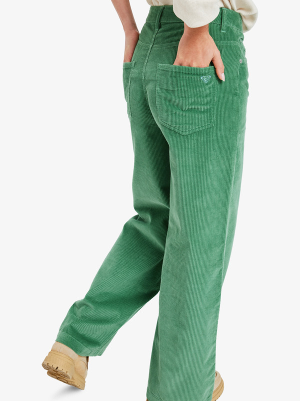 3 Surf On Cloud Cord - Wide Leg Trousers for Women Green ERJNP03682 Roxy