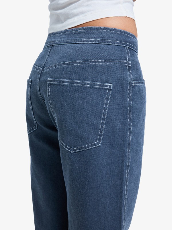 4 Chloe Kim Pop Stitch - Pantalón recto y holgado para mujer Negro ERJNP03687 Roxy