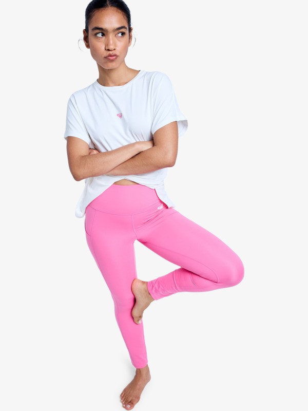 5 Heart Into It Ankle - Sport-Leggings f&uuml;r Frauen Rosa ERJNP03690 Roxy