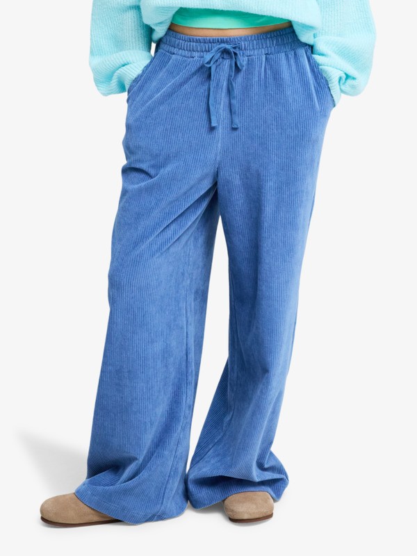 0 Lekeitio Knit - Easy Wear Pull On Corduroy Trousers for Women Blue ERJNP03691 Roxy