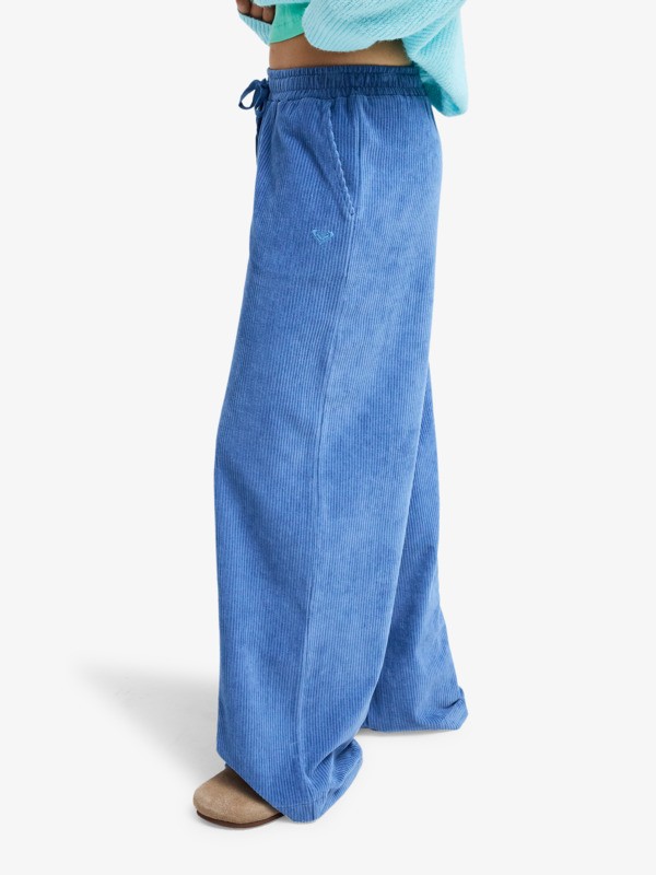 1 Lekeitio Knit - Easy Wear Pull On Corduroy Trousers for Women Blue ERJNP03691 Roxy