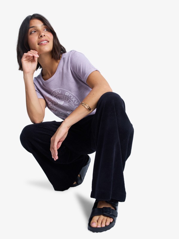 4 Lekeitio Knit - Pantaloni in velluto a coste facili da indossare da Donna Black ERJNP03691 Roxy
