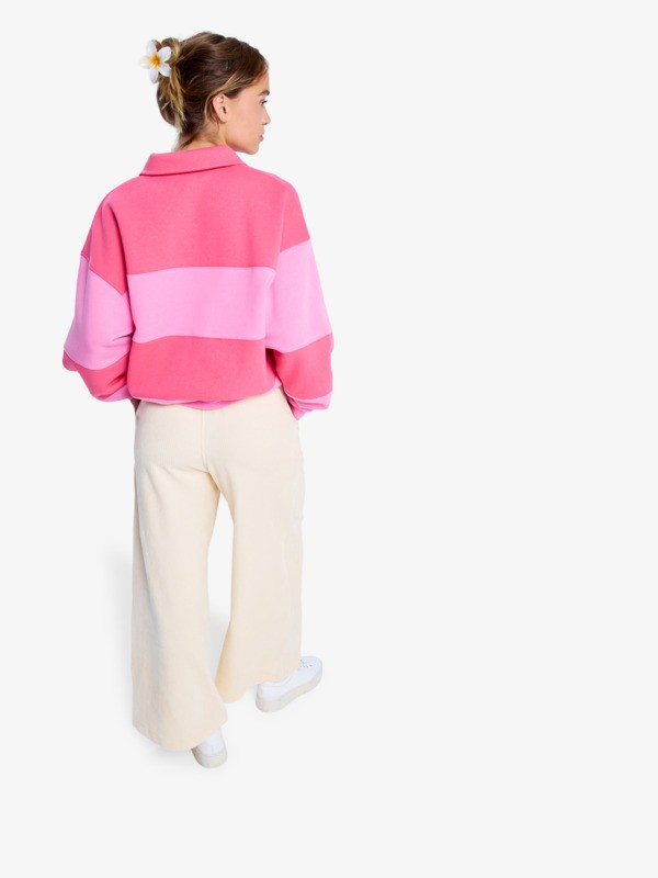 4 Lekeitio Knit - Easy Wear Pull On Corduroy Trousers for Women Beige ERJNP03691 Roxy