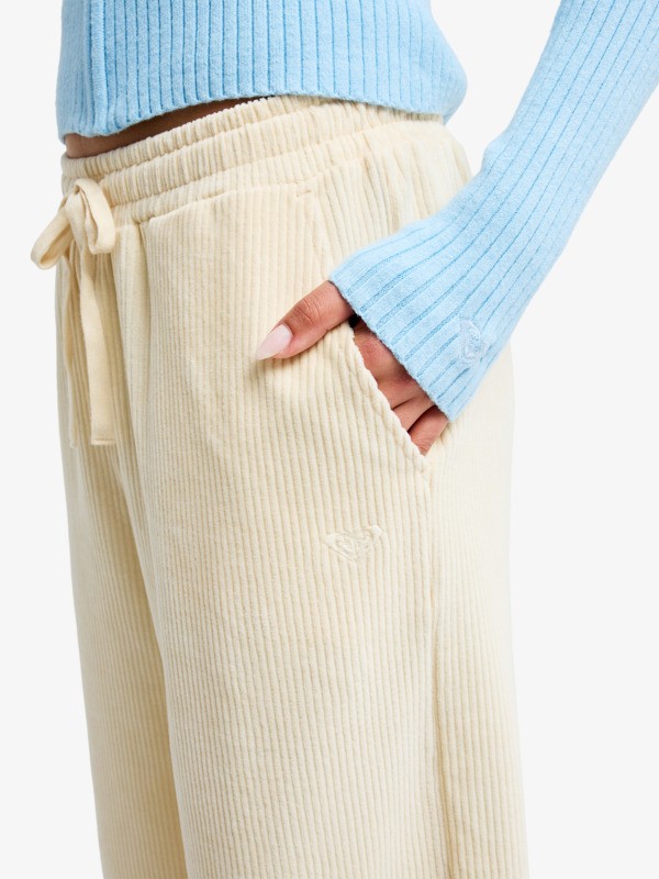 2 Lekeitio Knit - Easy Wear Pull On Corduroy Trousers for Women Beige ERJNP03691 Roxy