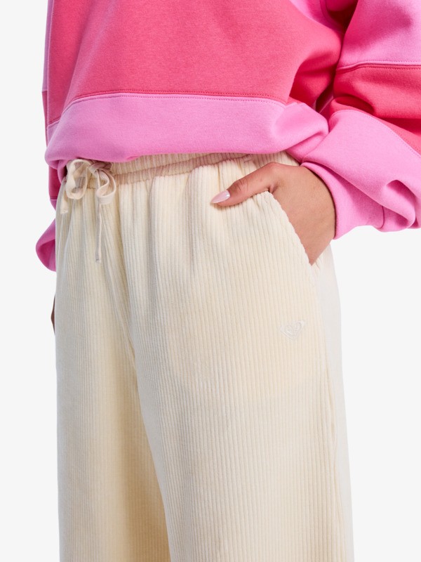 2 Lekeitio Knit - Easy Wear Pull On Corduroy Trousers for Women Beige ERJNP03691 Roxy