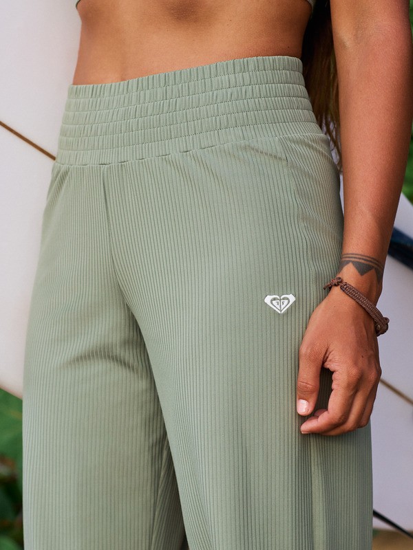 2 Rise & Vibe - Workout Bottoms for Women Green ERJNP03692 Roxy