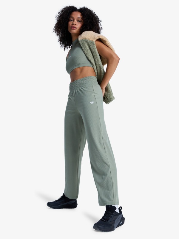 5 Rise & Vibe - Workout Bottoms for Women Green ERJNP03692 Roxy