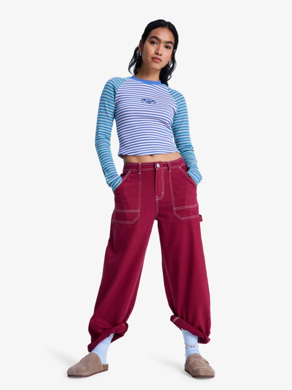 7 Howling Rails - Cal&ccedil;as estilo carpinteiro para Mulher Vermelho ERJNP03706 Roxy