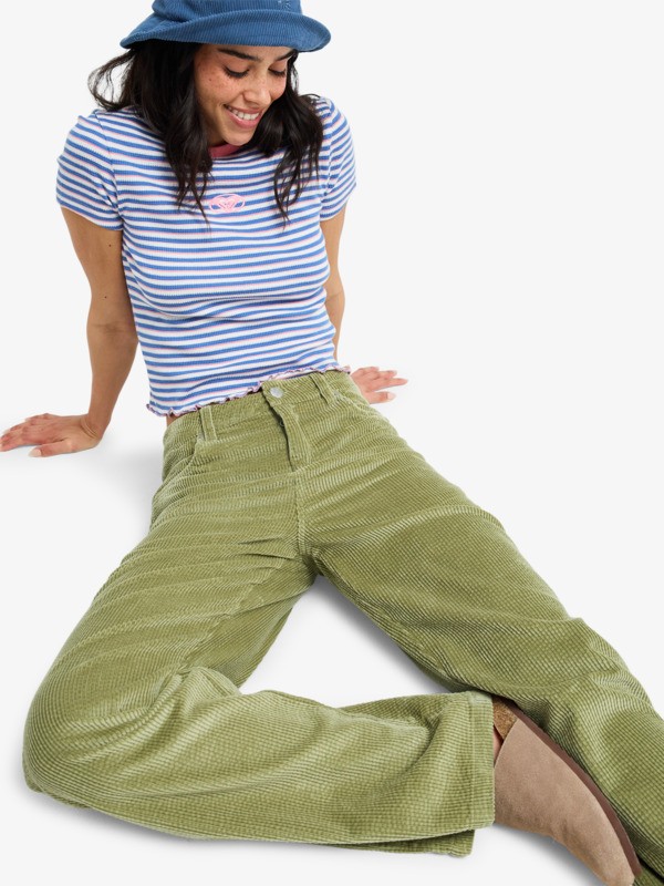 8 Dawn Patrol Corduroy - Pantalon en velours pour Femme Vert ERJNP03708 Roxy