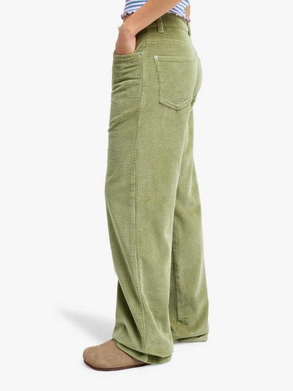 1 Dawn Patrol Corduroy - Pantalon en velours pour Femme Vert ERJNP03708 Roxy