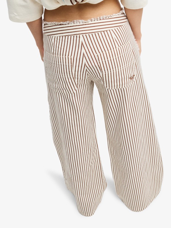 4 Rough Around Edges - Pantal&oacute;n a rayas para Mujer Blanco ERJNP03728 Roxy