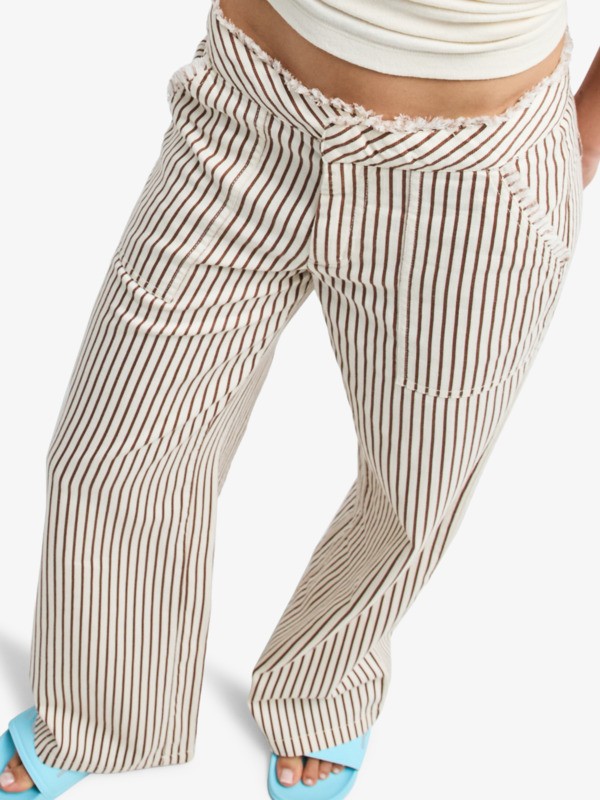 0 Rough Around Edges - Pantal&oacute;n a rayas para Mujer Blanco ERJNP03728 Roxy
