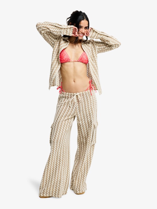 2 Charm The Snake - Elasticated Trousers for Women Brown ERJNP03752 Roxy