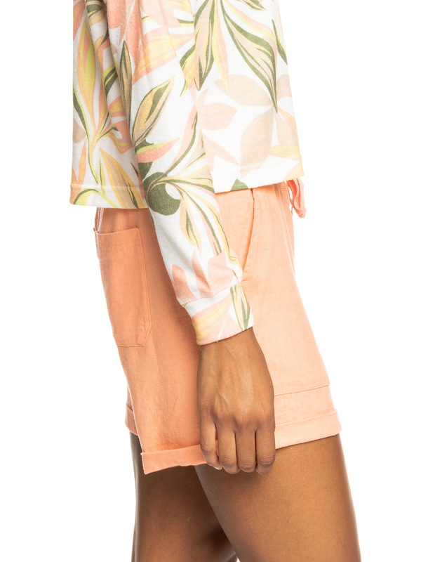 1 Another Kiss - Linnen Short voor Dames Pink ERJNS03310 Roxy