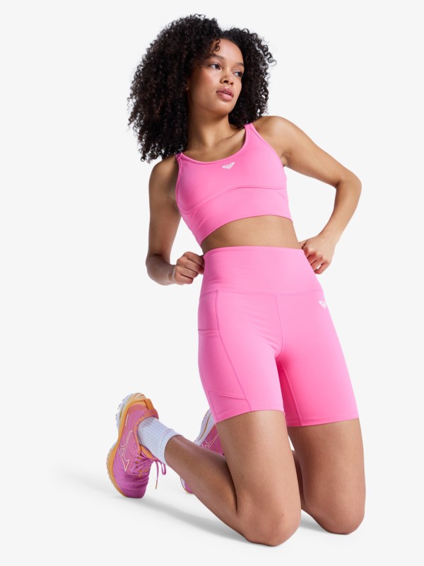 6 Heart Into It - Technical Shorts for Women Pink ERJNS03435 Roxy