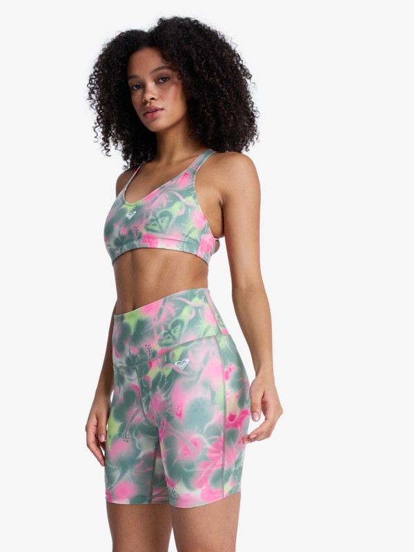 1 Heart Into It Biker Pt - Short deportivo estilo ciclista para mujer Verde ERJNS03440 Roxy