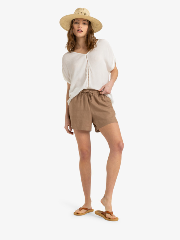 3 Lekeitio Break - Beachshort met Elastische Taille voor Dames Brown ERJNS03490 Roxy