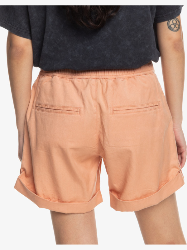 4 Sweetest Life - Elasticated Waist Casual Shorts for Women Beige ERJNS03495 Roxy