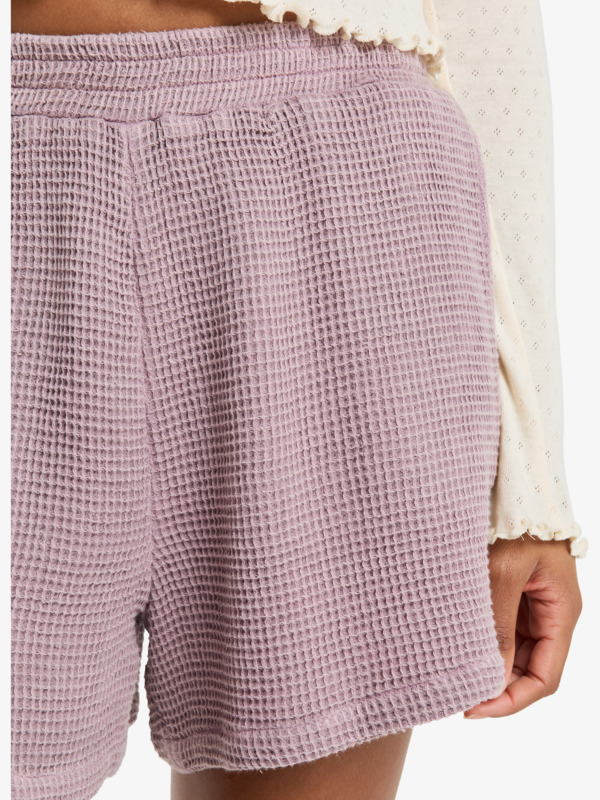 4 Lekeitio Bay Waffle - Elasticated Shorts for Women Purple ERJNS03603 Roxy